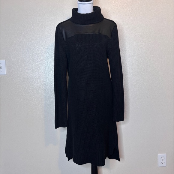 Ann Taylor Turtleneck Black‎ Sweater Dress Size L - Picture 2 of 10